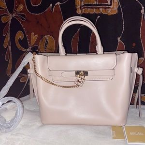Stunning Hamilton Legacy Soft Pink Leather Large Belted Satchel